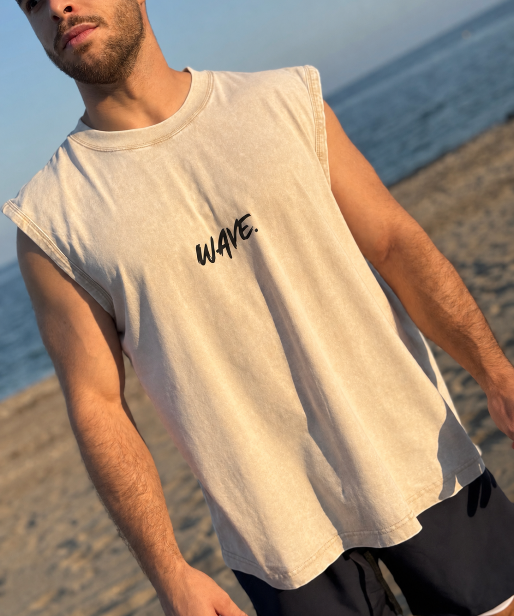 CAMISETA SIN MANGAS | BEIGE