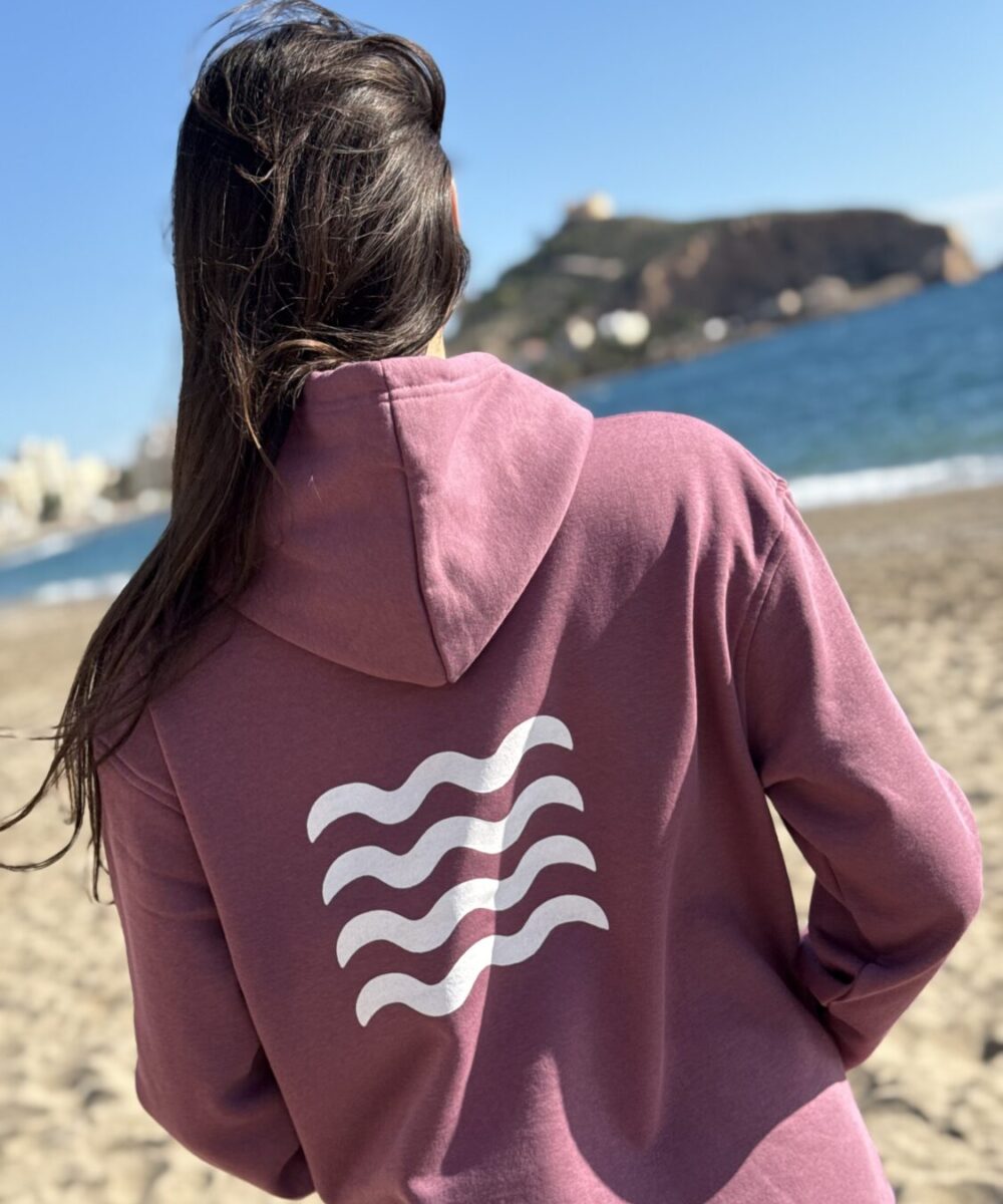 Alternative view of SUDADERA UNISEX CAPUCHA | VINO