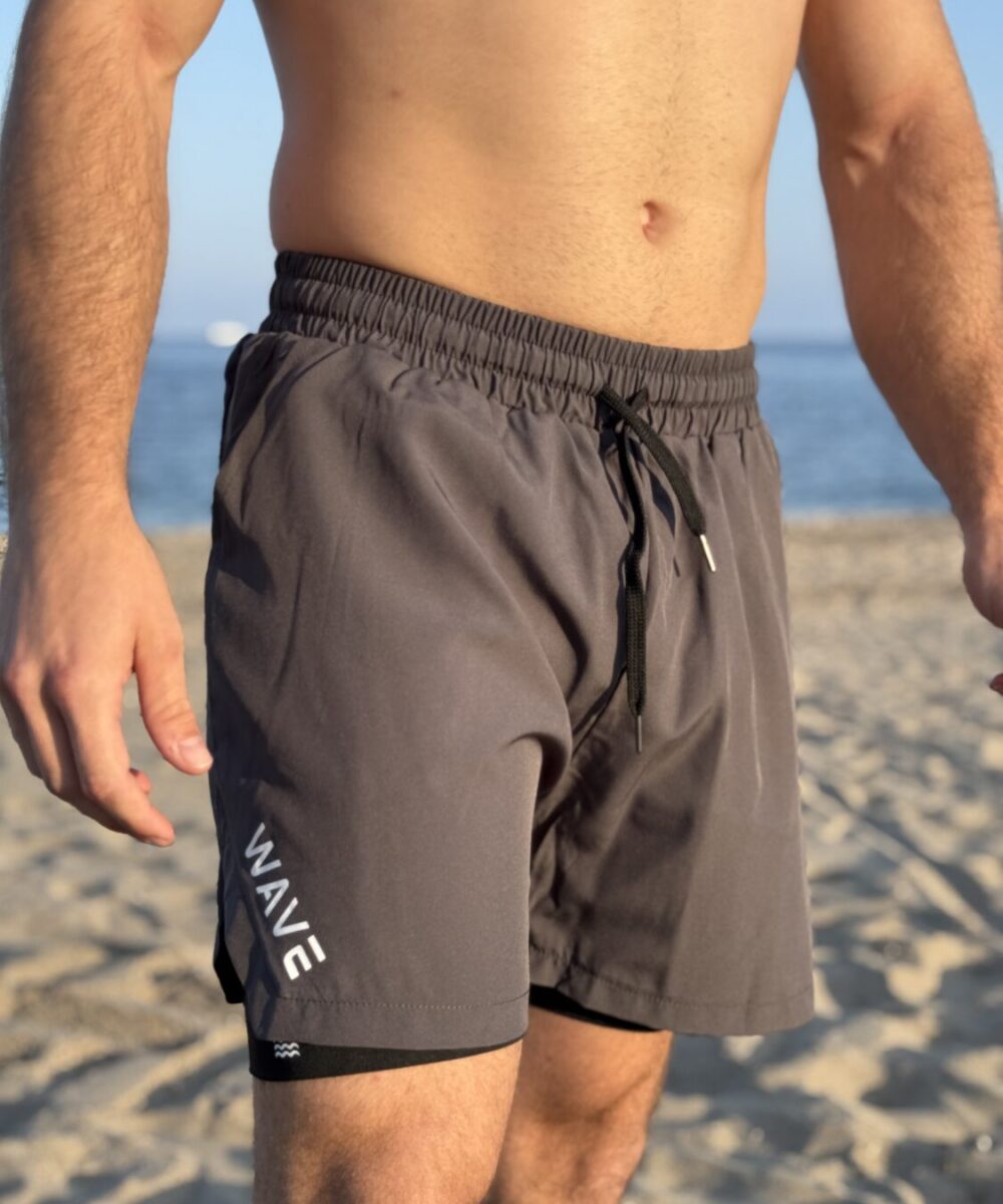 SHORT CON MALLA COMPRESIÓN | GRIS OSCURO