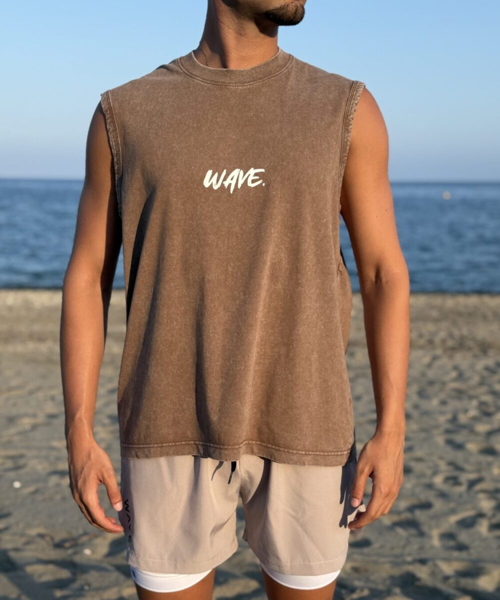 CAMISETA SIN MANGAS | MARRÓN